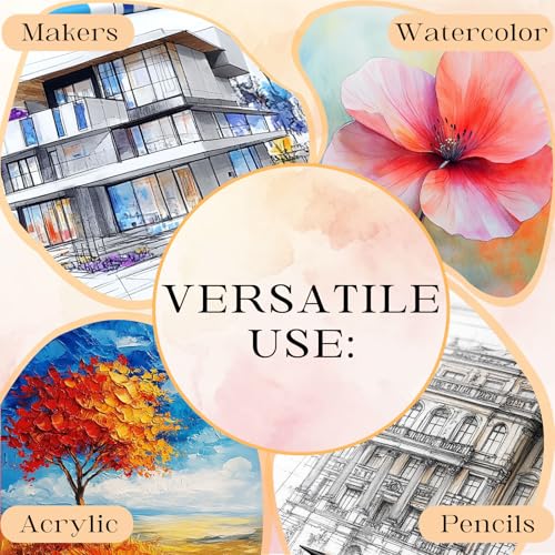 Watercolor Journal Sketchbook 3.5x5.5 24 Sheets Gray | Cotton paper, 140 LB 300 GSM, Linen cover, Tap Water Pen, Travel sketching - color: Gray, size: 3.5x 5.5 Inch