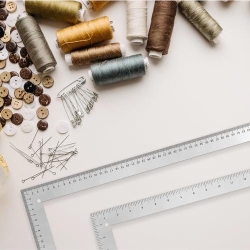 24"x14" L-Square Ruler Other Sided Metric 60x35cm for Sewing | Double-sided aviation aluminum ruler with 24"x14" imperial & 60x35cm metric scales. Sewing pattern making tool - style: 5324A(24"&60cm)