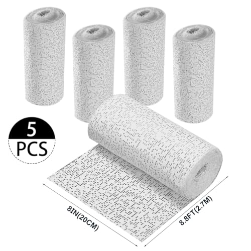 5 Pack Plaster Cloth Rolls Gauze Bandages Plaster Wrap Strips 8 in x 9 ft for Belly Casts DIY Hobby Crafts for Mask Making Body Molds Scenery Art