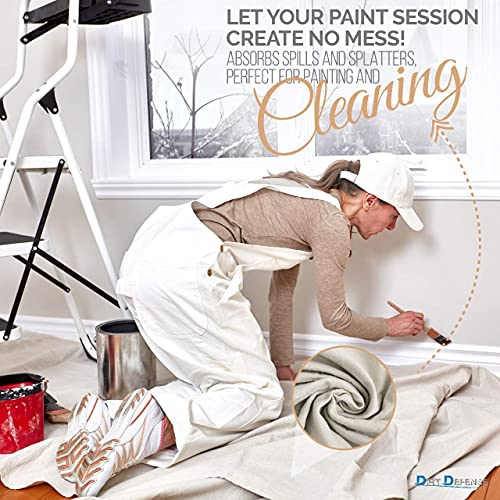 Pack of 2: All Purpose Drop Cloth Cotton Tarp 4x6 Large Canvas Tarp for Art Supplies, Drop Cloth for Painting Supplies/Paint Canvas Fabric or Couch Cover and Furniture Cover from Paint - size: 4ft x 6ft Pack of 2