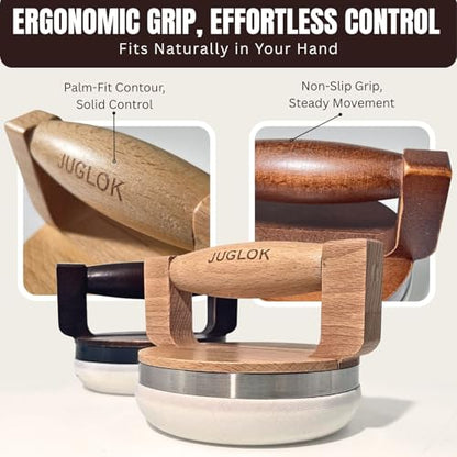 JUGLOK 4-Inch Wooden Printing Tool for Block Printing – Ergonomic Handle & Nylon Base, Ideal for Linocut, Rubber Stamps, Scrapbooking (Espresso Walnut) - color: Espresso Walnut