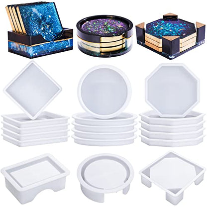 LET'S RESIN 18 Pcs Coaster Resin Molds Silicone, Coaster Molds - size: Thin Coaster