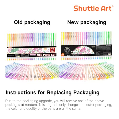 Shuttle Art Pastel Gel Pens, 24 Pastel Milky Colors Gel Pen for Black Paper, Adults Coloring Books Drawing Doodling Crafts Scrapbooking Journaling - color: 24 Pack Pastel Tone