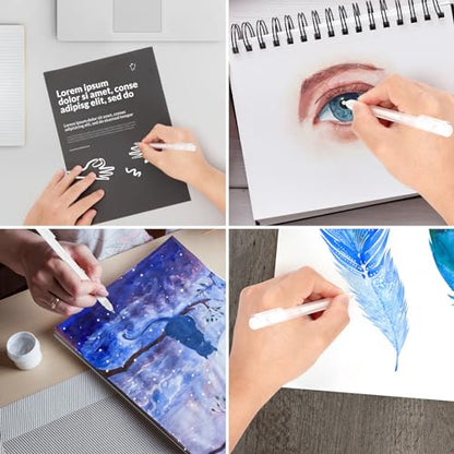 SMOOTHERPRO 3 Pcs White Gel Pens and 18 Colors Glitter Gel Pens