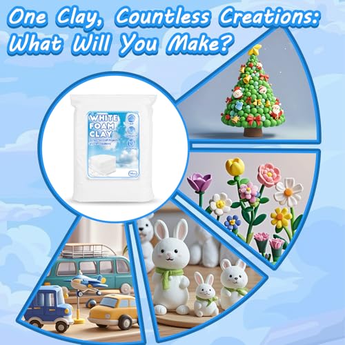 RAINFLOW White Foam Clay - Moldable Cosplay Foam Clay Soft Squishy