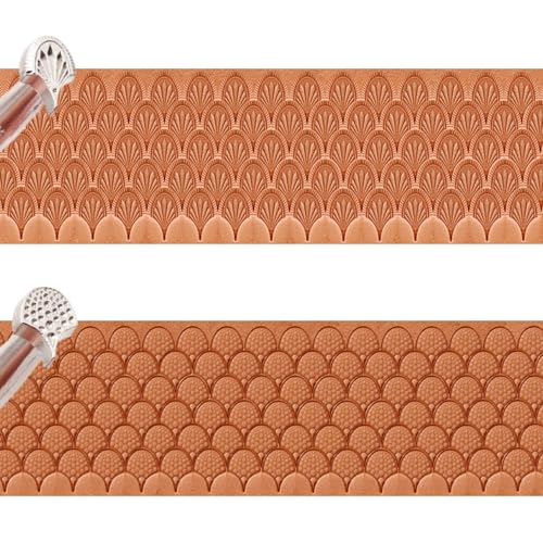 Leather Stamps,2Pcs Stamping Tools for Craft Working E803 BK113