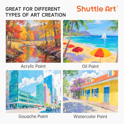 Shuttle Art 52 Pack Canvas for Painting, Multi-Size 5x5/6x6/8x8/10x10 Inch Blank Canvas Boards for Painting, 100% Cotton Primed White Art Canvas, Ideal Art Supplies for Kids Adults Acrylic OilPainting - size: 52 Pack - 13 of Each 5x5, 6x6, 8x8, 10x10 inch