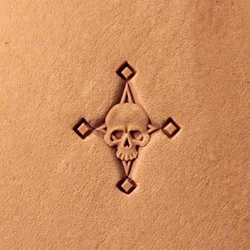DandS ltd Skull Leather Stamp Tool, Professional Steel Craft Tool for Leatherworking, Embossing, Carving & Stamping Leather Projects, Belts Wallets & DIY Projects Compatible with Mallet #399 - color: Skull 0.47 x 0.27"