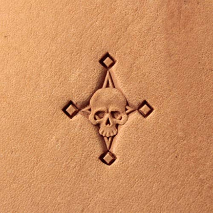 DandS ltd Skull Leather Stamp Tool, Professional Steel Craft Tool for Leatherworking, Embossing, Carving & Stamping Leather Projects, Belts Wallets & DIY Projects Compatible with Mallet #399 - color: Skull 0.47 x 0.27"