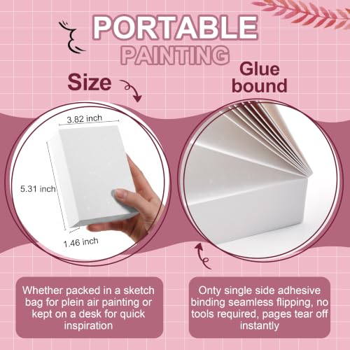 rubens Watercolor Paper Pad, 3.8 x 5.3 inch Mini Glitter Hot Pressed Papers - color: 3.81”x5.31”