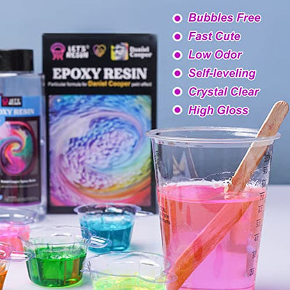 Save 14% on LET'S RESIN 26 Colors Alcohol Ink Set with 23oz Bubble Free Epoxy Resin, Crystal Clear Epoxy Resin with Resin Dye