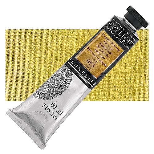 Sennelier Extra-Fine Artists' Acrylic, 60ml, Iridescent Antique Gold S4 - color: Iridescent Antique Gold S4, size: 2 Fl Oz (Pack of 1)