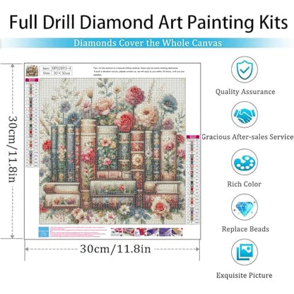 EIBEILI Diamond Art Kits for Adults-Book Flowers Diamond Painting Wall Art - color: DP02885