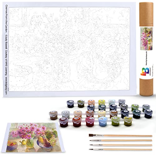 Ledgebay Paint by Numbers Kit for Adults, 16x20 Unframed Canvas - color: Cosmos From The Garden, size: 16" x 20" Unframed
