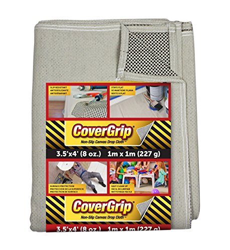 Quick Drop 8 Oz Canvas Safety Drop Cloth, 3.5' x 4', (Pack of 6) - color: 6 Pack, size: 3.5X4