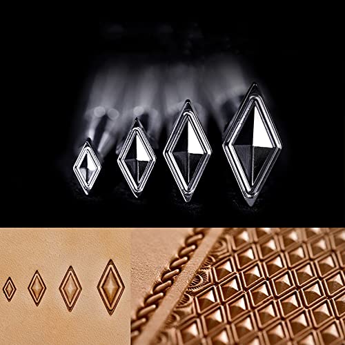 Diamond Stamps 3D Geometric Pattern Leather Stamps - One Piece or Set of 4 Leather Stamping Tools in Stainless Steel (LX1-3, one Piece) - size: LX1-3, one piece