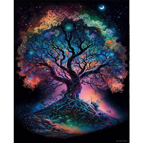 Artunion Tree of Life Paint by Numbers for Adults Beginner, LandscapePaint by Number Kits,DIY Oil Painting by Number Kits on Canvas Arts Craft for Home Wall Decor 16x20 Inch - color: Tree Life