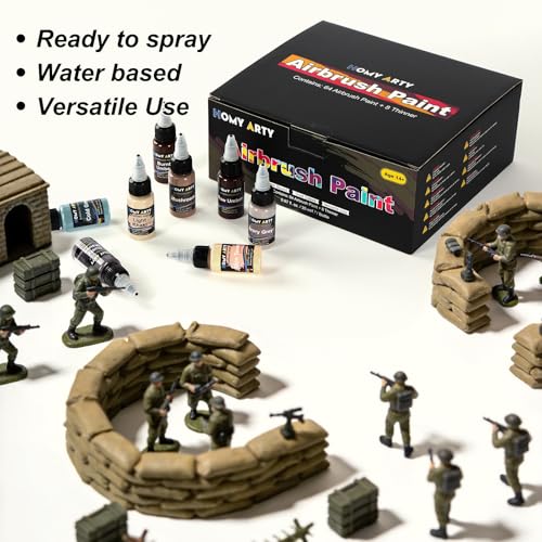 HOMY ARTY Airbrush Paint - 64 Colors with 8 Thinner - color: 64 Colors with 8 Thinner
