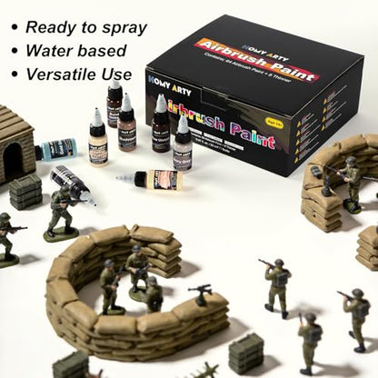 HOMY ARTY Airbrush Paint - 64 Colors with 8 Thinner - color: 64 Colors with 8 Thinner