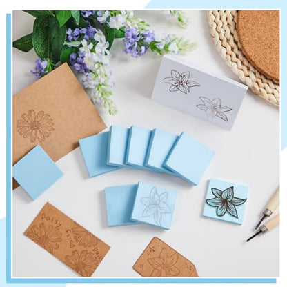 Frienda 24 Pcs 2" x 2" Rubber Carving Blocks Linoleum Blocks for Printmaking, Stamp Making, DIY Crafting, Scrapbook, Painting, Soft and Easy to Carve (Light Blue) | Easy to Carve, for Printmaking, Stamp Making, DIY Crafting, Scrapboo, Painting, Soft Linol