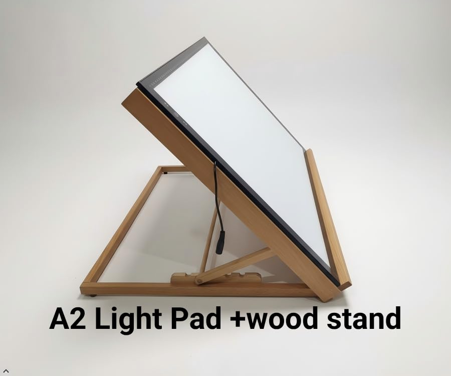 HSK A2 Light Pad Professional Custom Wooden Stand，A2 Light Box Stand and Light Pad Stand,19 Inches by 26 Inches
