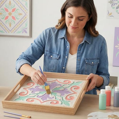 12 Pcs Spanish Tile Stencil Set Talavera Tile Painting Stencil for Wall 11.8x11.8 Inches Reusable Tile Floor Stencils Kit Floral Folk Mexican Stencils for Brick Wood Nursery Living Room
