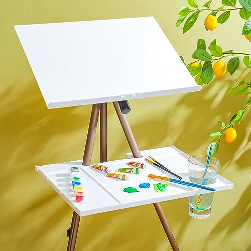 Ireer 17-65 Inch Artist Watercolor Portable Easel with Sturdy Tripod Adjustable Aluminum Metal Easel Stand with Tray Lightweight Travel Easel for Painting Canvas Kids Adults Tabletop Floor Display