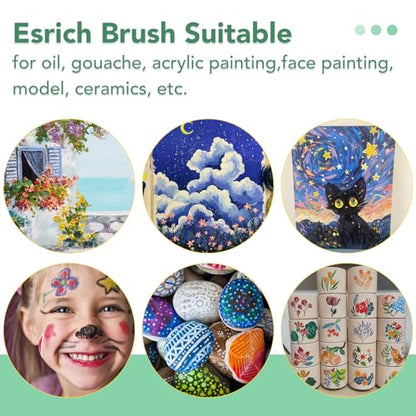 ESRICH 240PCS Paint Brushes, Paint Brush for Acrylic Painting - color: Green, size: 240