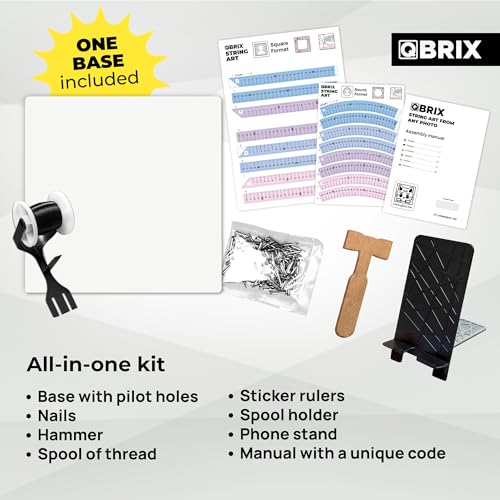 QBRIX Custom String Art Kit | DIY Craft Kit for Adults for Handmade Home Décor Creation | All-in-One Photo String Art Maker | Round or Square Portrait