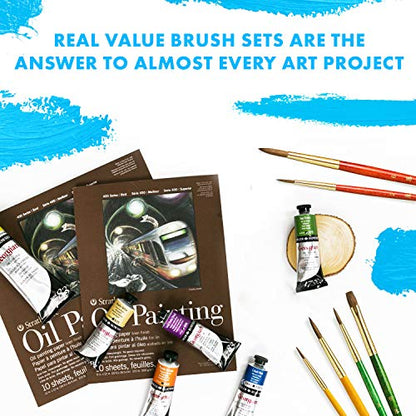 Princeton RealValue Brush Set, Natural, Red Handle, Natural Camel, 4 Piece, 1 Count - style: Set-9121
