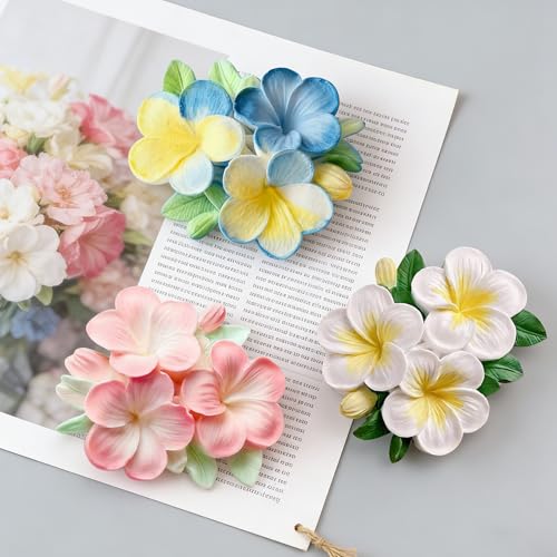 Flower Candle Molds, Set of 3 Plumeria Flower Making Molds - color: 3 PCS Flower Silicone Molds