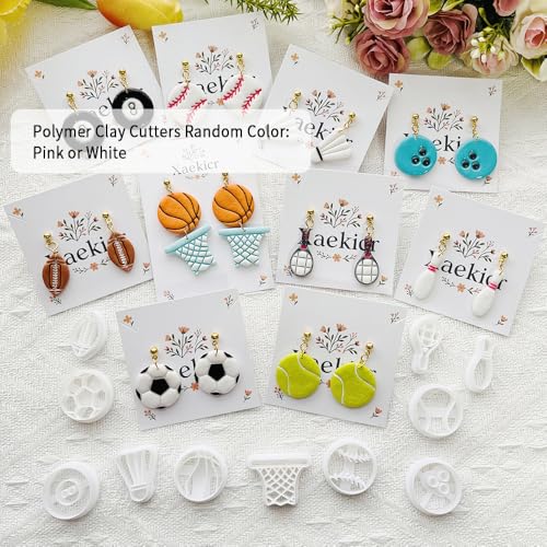Sports Polymer Clay Cutters Set – Molds, Clay Cutters for Polymer Clay, Clay Earring Tools - color: G color