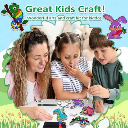 mom&myaboys 3D Aqua Puff Art Kit for Kids - Mess-Free Magic Water Painting Craft, DIY Color & Inflate Animals Activity, Creative Travel Gift for Girls & Boys Ages 4-10 (Animal-Zoo) - style: animal-zoo