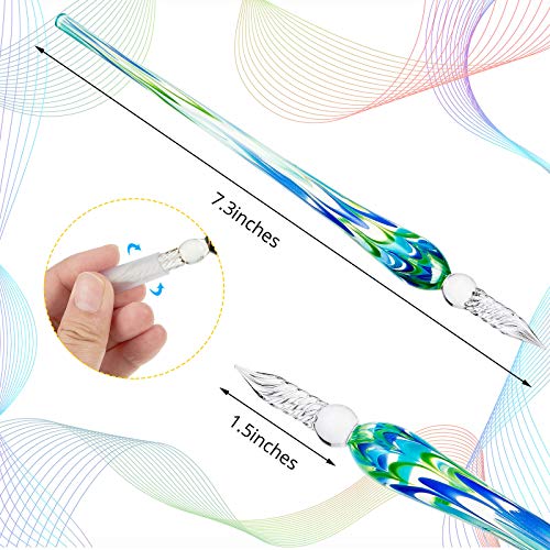 Zonon 6 Pcs Glass Dip Pen(Stylish Color,Bright Style) - color: Bright Color, style: Bright Style