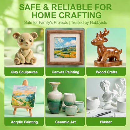 SEVENWELL Clay Glaze, High Gloss Sealer for Air Dry & Polymer Clay | Diamond-Like Gloss, Waterproof Finish, Non-Yellowing, Brush Included, Easy for Beginners