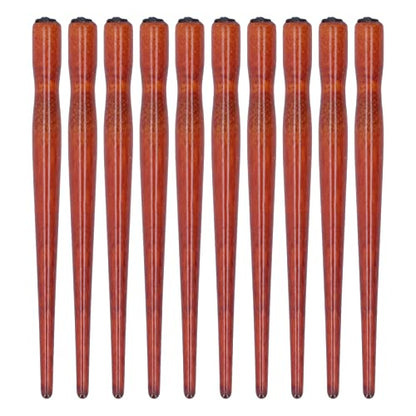 10 Pcs Dip Pen Set Nib Pen Holder Comic Dip Wooden Pen Nib Holder for Art Painting English Calligraphy (Annatto Color) - color: Annatto Color