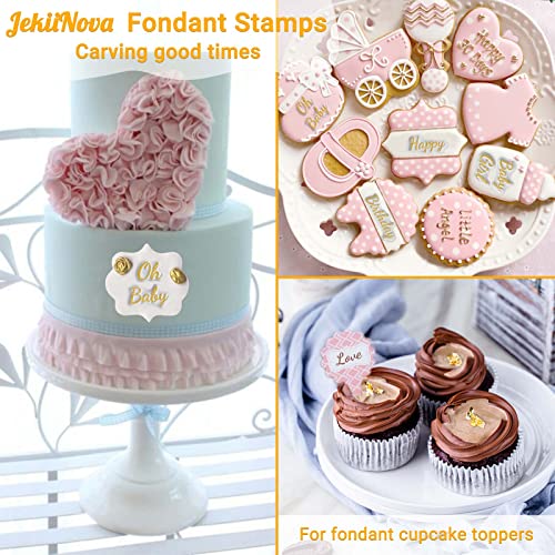 4PCS Alphabet Cake Stamps Tool with Brushes for Fondant Cookie Biscuit | Cute Handwriting Food Grade Fondant Letter Stamp Uppercase Lowercase Numbers Words Reusable Cookie Stamp for Christmas Party - color: D and Brush