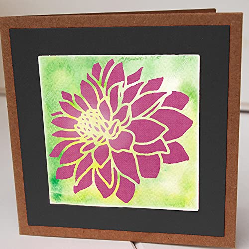 DLY LIFESTYLE Dahlia Stencil for Painting on Wood, Canvas, Paper, Fabric, Walls & Furniture - 6x6 Inches - Reusable DIY Art & Craft Stencil - color: Dahlia 6"x6"