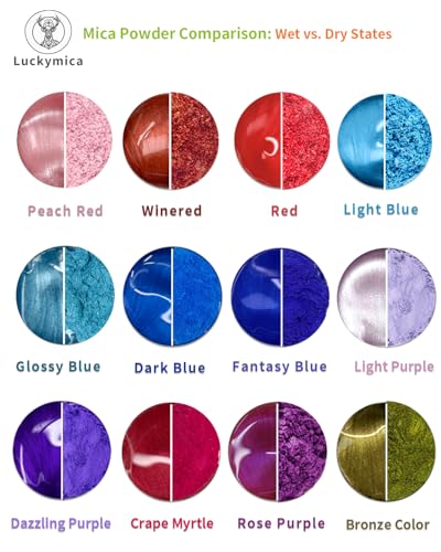 Mica Powder, 24 Colors Pearlescent Pigment Powder for Epoxy Resin, 240g Pearl Pigment Set for Soap Making, Bath Bomb, Candle Making, Art Crafts, Lip Gloss, Nail Polish, Dye - color: 24 Colors-Artisan Selection