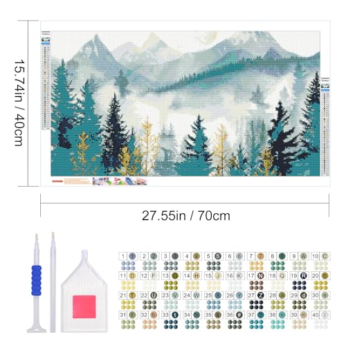 JOOZ Mountain Diamond Painting Kits for Adults 5D Large Landscape Diamond Art Kits for Adults Full Drill Forest Diamond Art Painting Kits Gem Art Kits for Wall Decor 27.5x15.7Inch - color: GH03