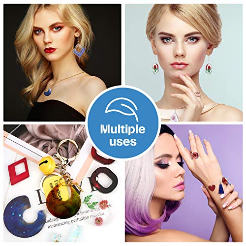 Patelai 4 Pcs Resin Earring Molds Irregular Shaped Earrings Silicone Mold for Epoxy Resin Dangle Drop Jewelry Making Kit for Women DIY Crafts Necklace Pendants Keychain(Geometric) - style: Geometric