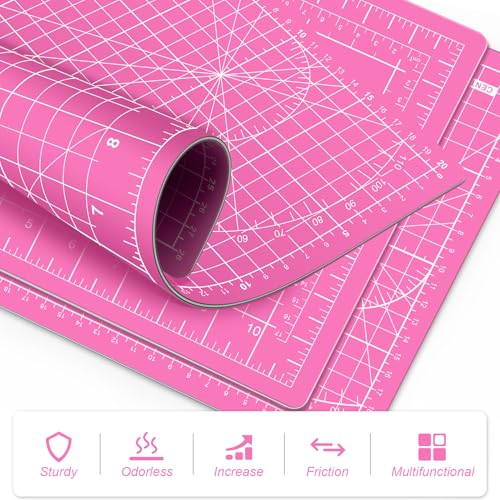 DIYSELF 9in×12in Cutting Mat, A4 Self Healing Craft Mat for Sewing - color: Pink, size: 12"L x 9"W