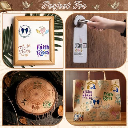 Marspark 72 Pcs Small Jesus Stencils for Crafts Reusable, 3 Inch - style: Jesus