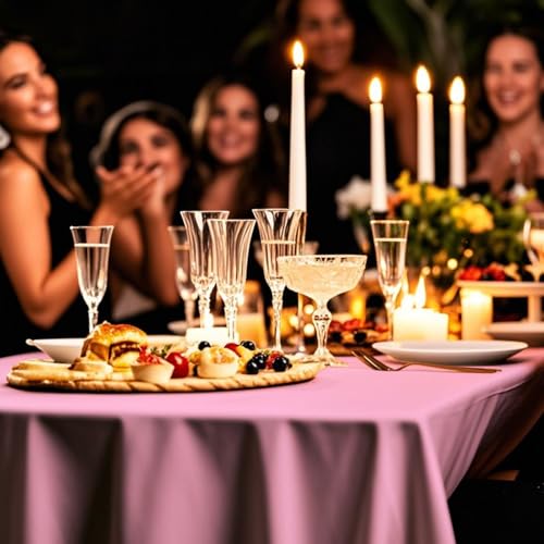 54IN X 160FT Plastic Table Cover Roll with Cutter Box, Cut to Size Plastic Table Cloths for Parties, Birthday, (Pink, 54"x1920") - color: Pink, size: 1920" x 54" (Rectangular)