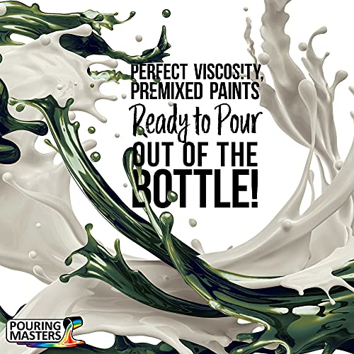 Pouring Masters Ivy Green/Blue Iridescent Special Effectsr Acrylic Pouring Paint - Premium 32-Ounce Pre-Mixed Fluid Acrylic Paint - Fluid Art Supplies for Canvas, Wood, Paper, Tile & Rocks | Special Effects, Ready to Pour, Premium Pre-Mixed Fluid Acrylic