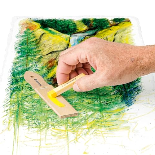 STAEDTLER Sandpaper Lead Pointer, 12 sheets, Fine, Mounted on Wooden Handle, Manual Handheld Pencil Sharpener for Pencils, Pastels, Charcoal Sticks, Crayons, and Blending Stumps; for Art Drawing