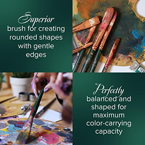 Silver Brush 1001-4 Grand Prix Premier Long Handle Hog Bristle Brush, Flat, Size 4 | Stiff Flagged Hog Bristle, Superb Paint Absorbency, Well-Balanced, Lightly Textured Strokes, Easel Painting - size: Size 4