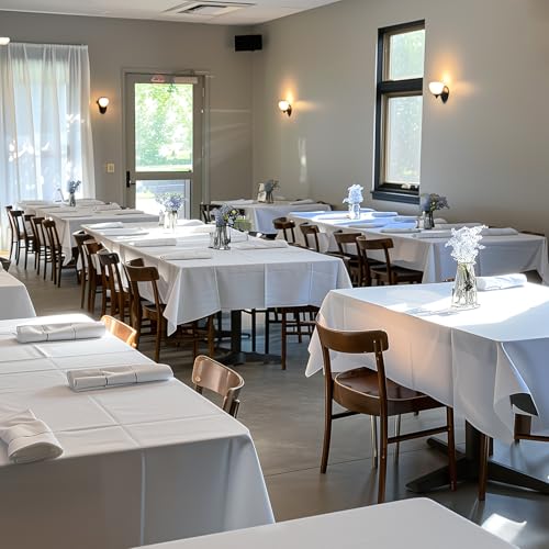 Niuara White Plastic Table Cloth Disposable, 8 Pack, 54 x 108 in | Rectangle, 6 ft Tables, Party Holiday Gathering - color: White, size: 54" x 108" - 8 Packs