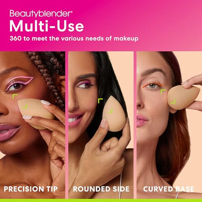 Beautyblender® Nude Beauty Blender Makeup Sponge, Super-Soft Foam Easily Blends Foundations, Powders & Creams, Made in USA, Reusable, Washable, Streak Free Application - color: Nude