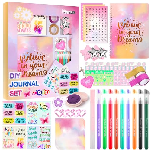 Nsrzua DIY Journal Kit for Girls,Toys for Ages 8-14 and Birthday Gifts for Girls - color: yellow